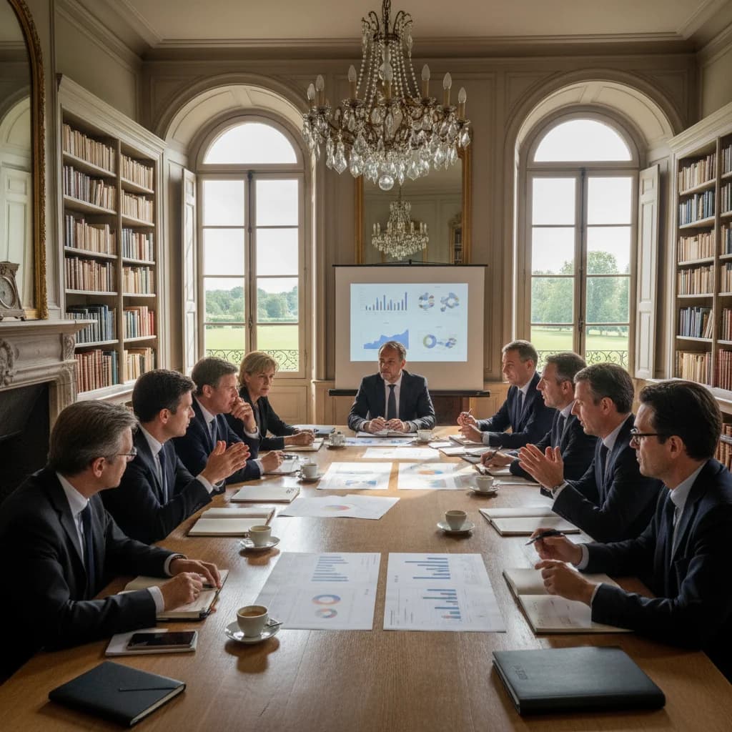 Salle de réunion moderne avec vue dégagée pour un séminaire de direction